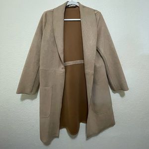 Faux Leather Trench Coat